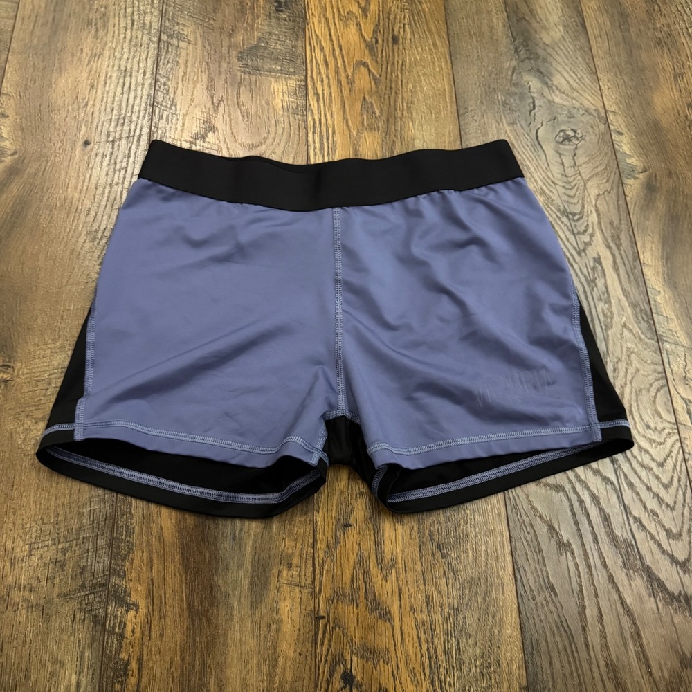 Victoria Sport Womens Purple Black Athletic Compression Yoga‎ Shorts Large